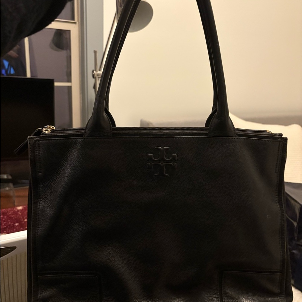 Tory Burch Black Ella Leather Tote Bag